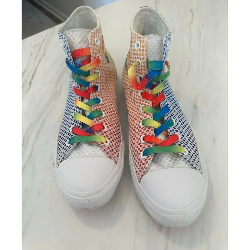 Converse Chuck Taylor All Star Pride Rainbow Mesh High Top 158404C Unisex 10.5